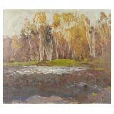 Evgeniy I. Krylov Oil Painting 'Woodside'