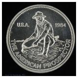 1984 US 1 Oz Prospector 99.9% Silver Proof Round