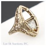14k White Gold Ring w/ Aquamarine