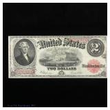 1917 USA $2 Legal Tender Note Red Seal (EF)