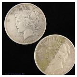 1922s & 1923s US Silver Peace Dollars, 2