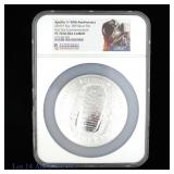 2019 99.9% Silver Apollo 11 5 Oz $1 (NGC PF70)