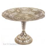 800 Silver Footed Reticulated Tazza