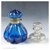 Art Nouveau Silver Overlay Perfume Bottle + 1