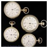 Four Antique Nickel Silver Pocket Watches