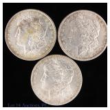 1889, 1896 & 1900 US Silver Morgan Dollars, 3