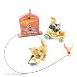 Mid Century Tin Toys - Happy Chick, Jumping Cat +1