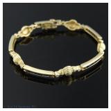 14k Yellow Gold Diamond Sapphire Bracelet (~16.85)