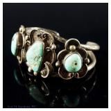 Sterling and Turquoise NC Navajo Cuff Bracelet