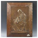 Late 19th c. Bronze Plaque of a Nursing Mother