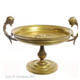 Gilt Bronze Tazza Male Bust Image, Handles