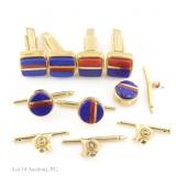Charles Loloma 14k Yellow Gold Cuff Links & Studs