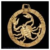 14k Yellow Gold Scorpio Pendant