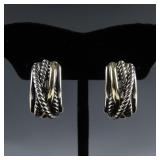 David Yurman Crossover Sterling 14k YG Earrings