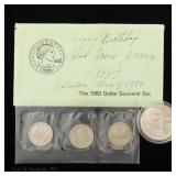 1980 - 1993 US 90%-Silver & Clad $1 Coins (4)