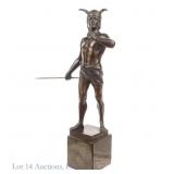 H. Keck Bronze Warrior with Spear and Horn *
