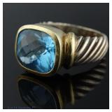 David Yurman Noblesse Topaz Sterling 14k YG Ring