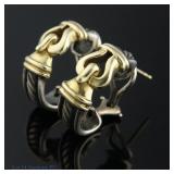David Yurman Cable Buckle Sterling 14k YG Earrings