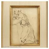 Framed Unsigned 'Old Master' Sketch Litho