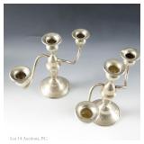Weighted Sterling Silver 3 Candle Candelabras (2)