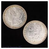 1896 US Silver Morgan Dollars (*BU), 2