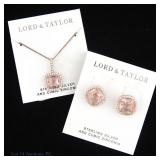 Lord & Taylor Sterling Zirconia Earrings & Pendant