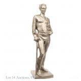 Nikolai Ostrovsky Soviet Aluminum Sculpture Murzin