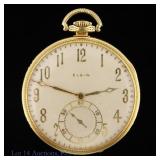 Elgin Crusader 14k Yellow Gold Pocket Watch