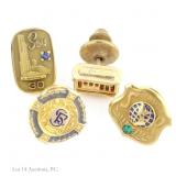 10k And 14k Yellow Gold Pins (3+1)