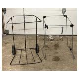 Metal leaf bag holder frames, including one