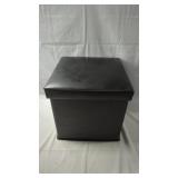Black Storage Ottoman with LidSquare black