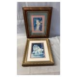 Framed vintage-style art print assortment