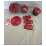 Assorted Red Trailer Tail Lights & Lenses Mixed