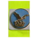 Vintage eagle and crown enamel lapel pin