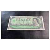 Original 1967 Canadian one dollar banknote issued