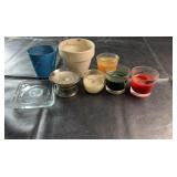 A variety of candle holders and small decorative