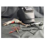 Welding Helmet, Coleman Powermate Air Tool, and