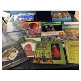 Vintage assorted vinyl record collection with