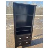 Dark Brown Shelf Bookcase with CabinetTall