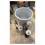 Assorted household lot featuring a large gray