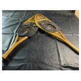 Vintage pair of traditional wooden snowshoes