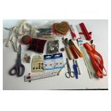 Assorted sewing and crafting supplies lot