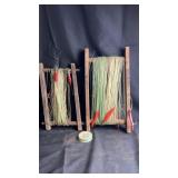 Selection of fishing line wound on two