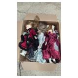 Box of Porcelain Collector DollsBox of