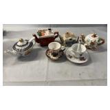 Assorted decorative miniature teapot and teacup