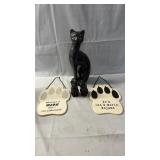 Cat-Themed Dï¿½cor Assortment featuring a glossy