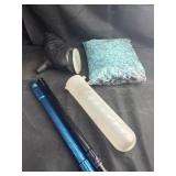 Paintball Hopper, Barrel, Pods, and Paintballs.