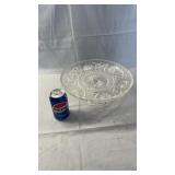 Vintage clear pressed glass pedestal serving