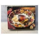 Hand-painted 2-piece chip and dip platter set