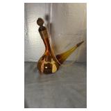 Amber Glass Pincord Liqueur Decanter with Chain